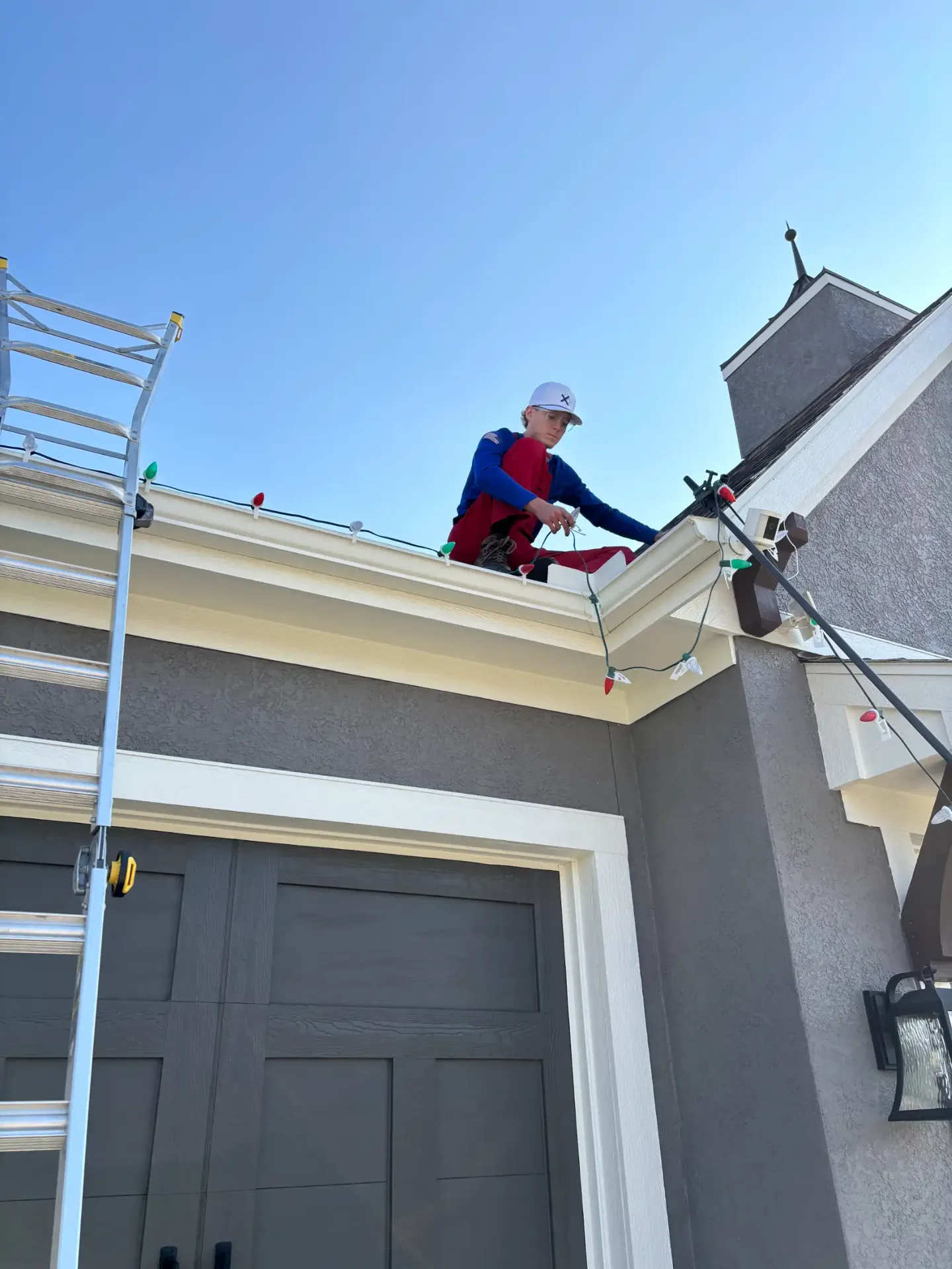 Holiday lighting installation in Kansas City